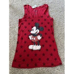Disney Womens Red Sleeveless Top Stars Micky Mouse Size Large Pull Over Casual
